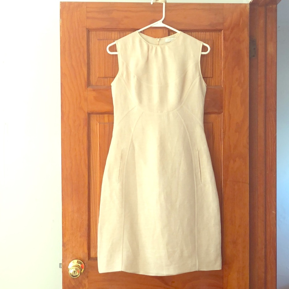 Sleeveless silk and linen blend dress